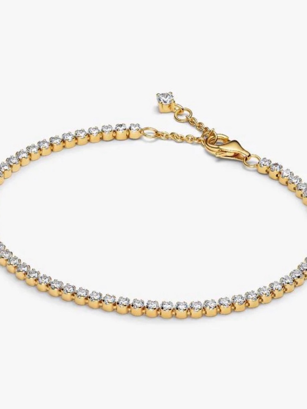 Sparkling Gold-Plated Tennis Bracelet - Women's Jewelry